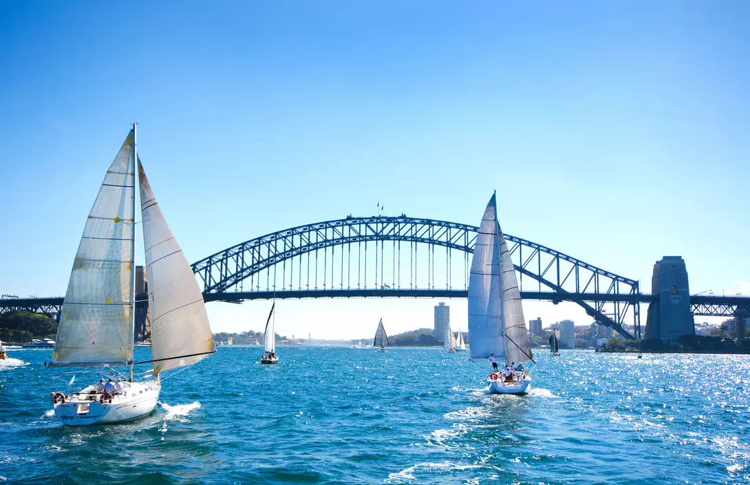 Sailboats on a sunny day at Sydney