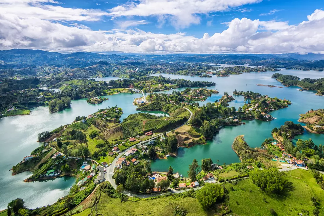 Guatape Panoramic View from the Rock (La Piedra del Penol), Medellin, Colombia