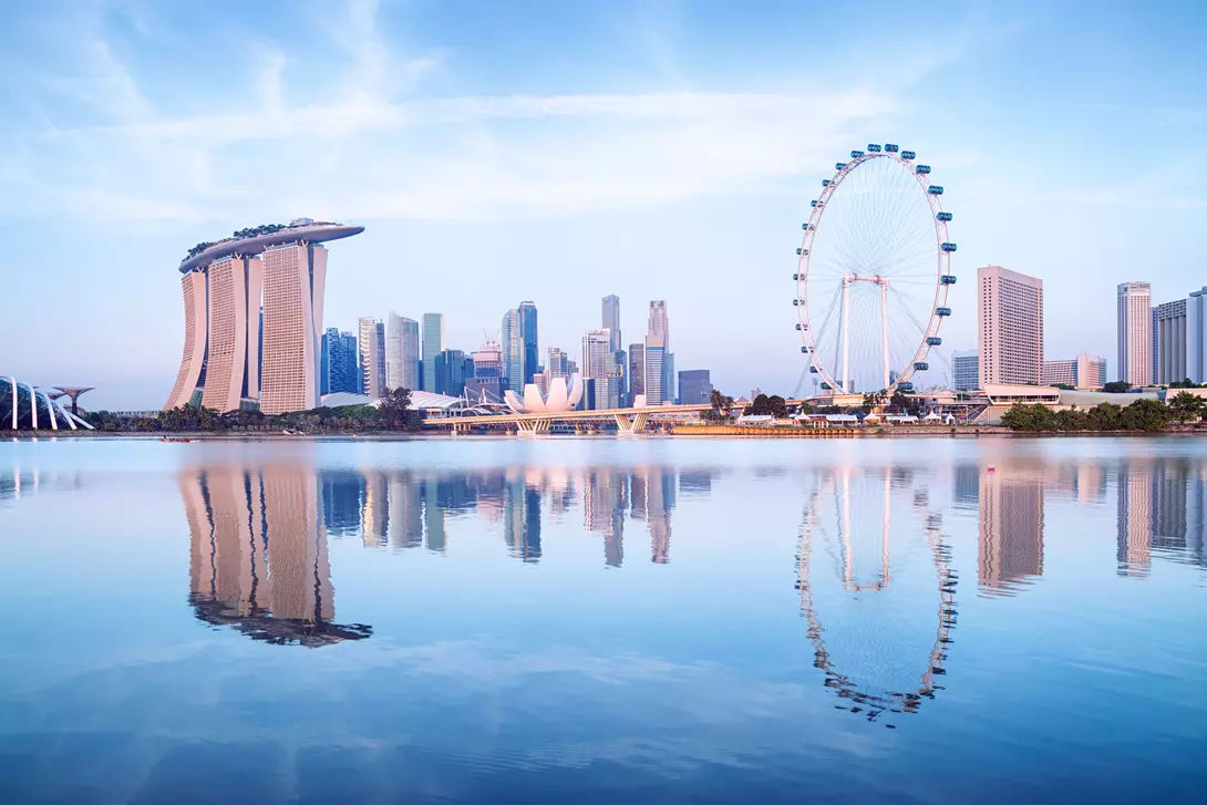 Singapore skyline.