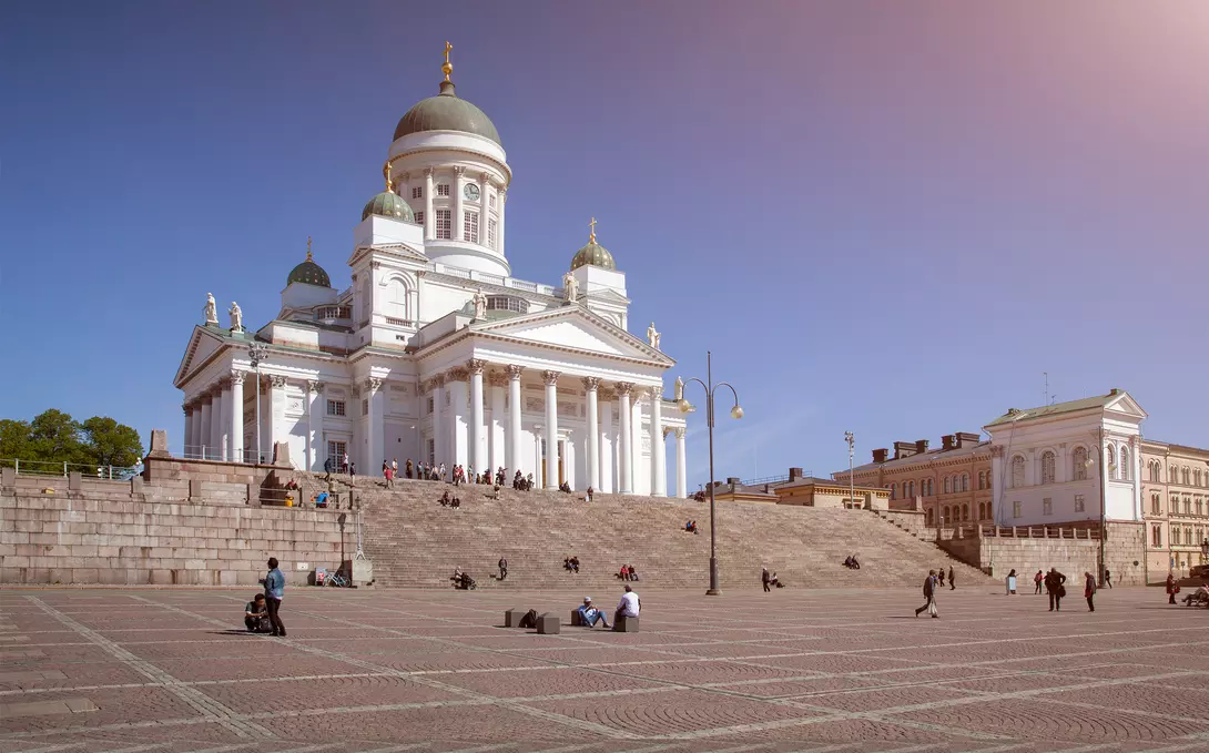 Senate square and St. Nicholas Cathedral in Helsinki.