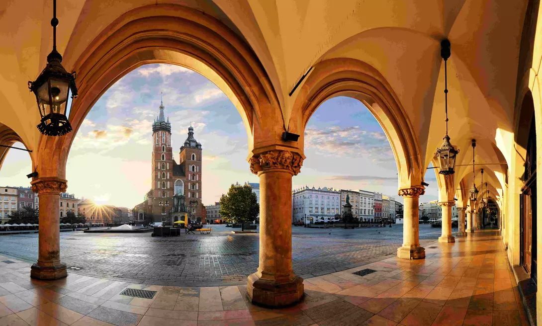 Krakow at sunrise, Poland.