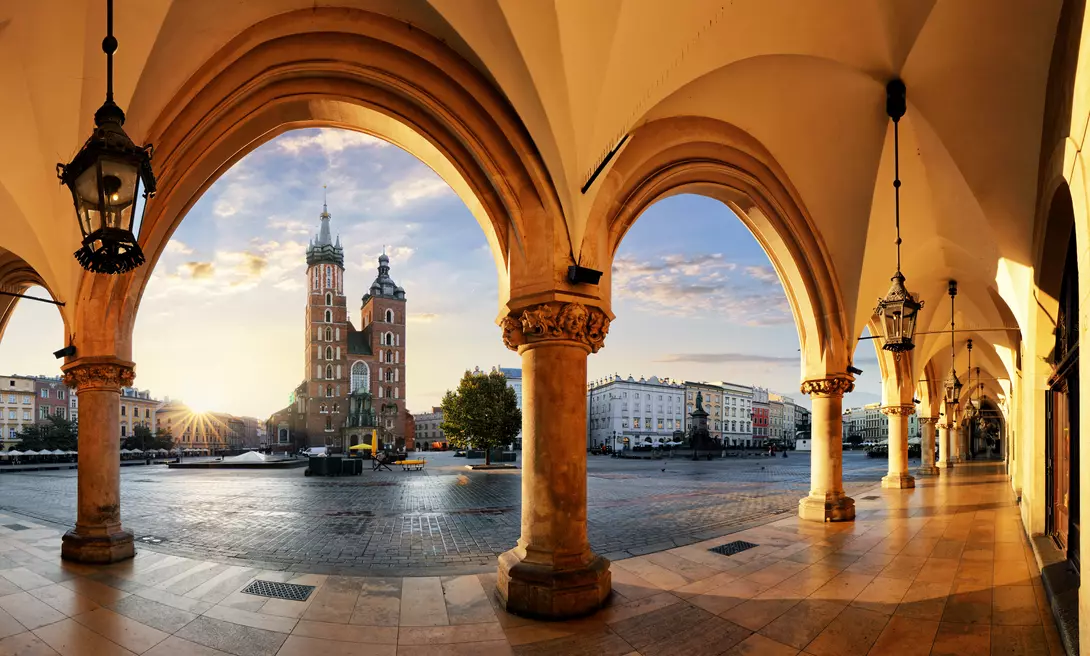 Krakow at sunrise, Poland.