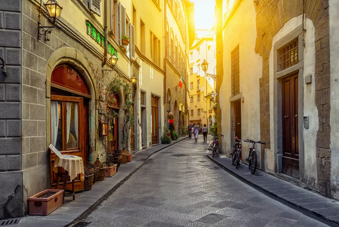 Narrow street in Florence, Tuscany