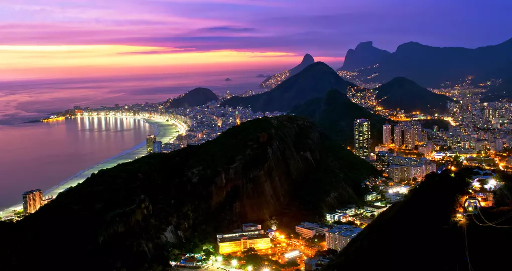 Night view of Copacabana Beach Night view of Copacabana Beach