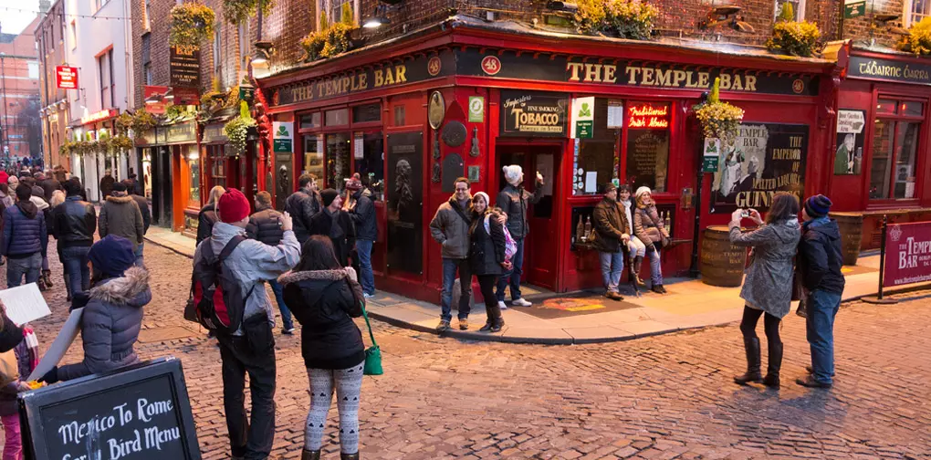 Temple Bar District is one of the most popular spots to visit in Dublin on all Ireland vacations.