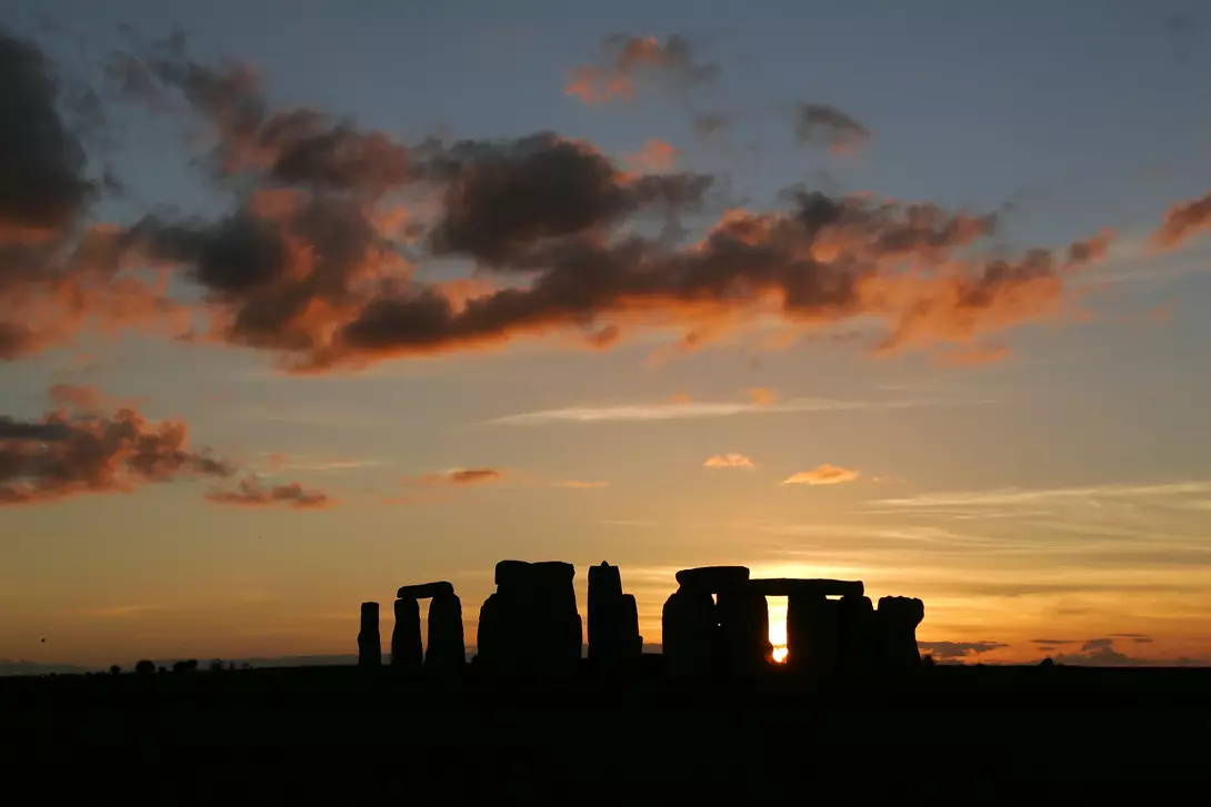 Silhouette of Stonehenge at Sunset