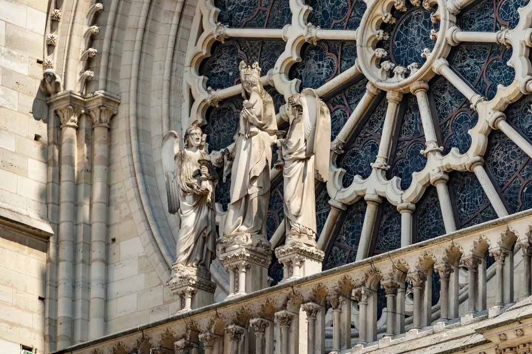 West rose window of Notre-Dame de Paris, France