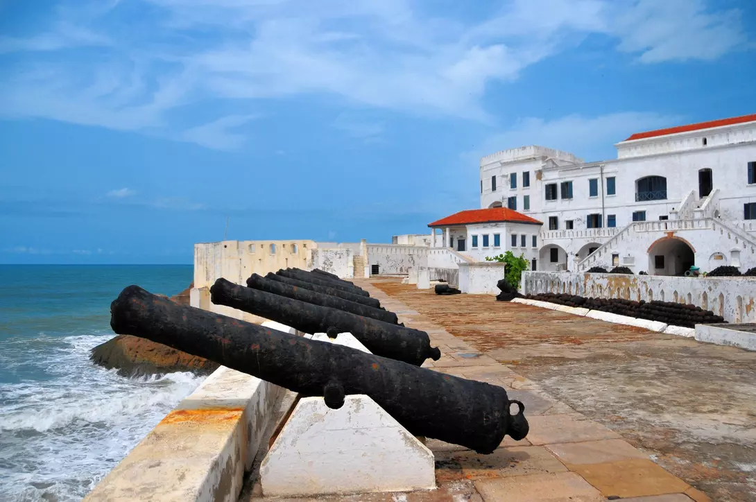Cape Coast castle - artillery aimed at the Atlantic Ocean - main gun deck