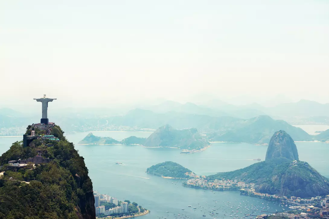 Shot of the Christ the Redeemer monument in Rio de Janeiro