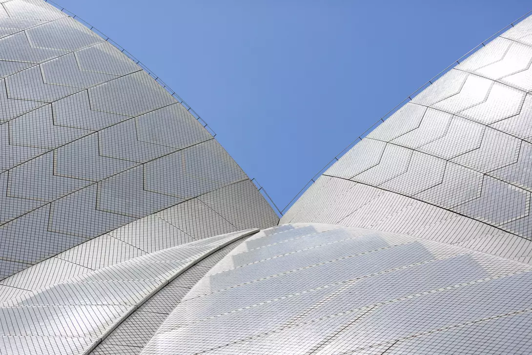 Closeup roofline 'The sails' of Sydney's Opera House