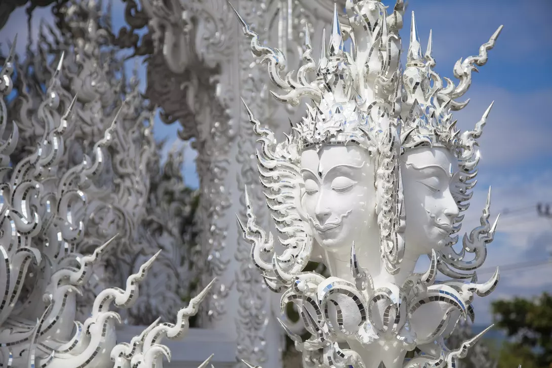 Wat Rong Khun, the white temple near Chiang Rai Thailand