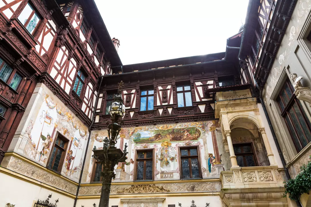 The courtyard of Peles Castle
