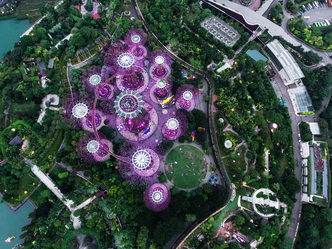 Aerial view of Gardens by the Bay