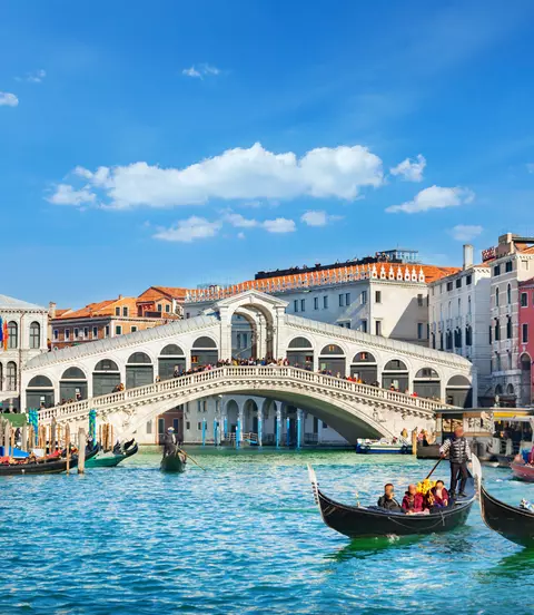Grand canal on sunny day in Venice