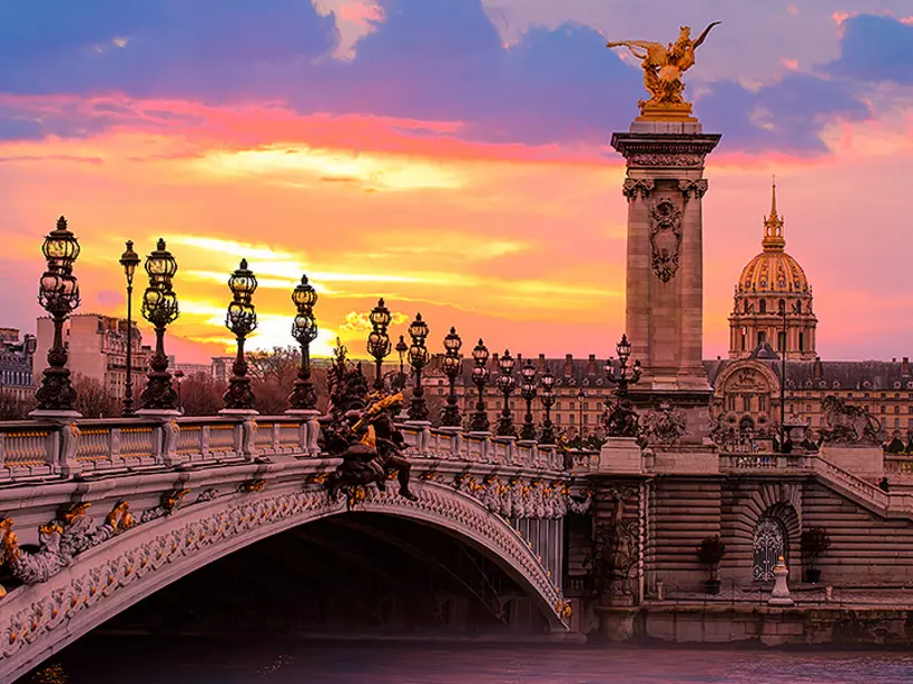 Go for a stroll across the Pont Alexandre III, a bridge spanning the Seine