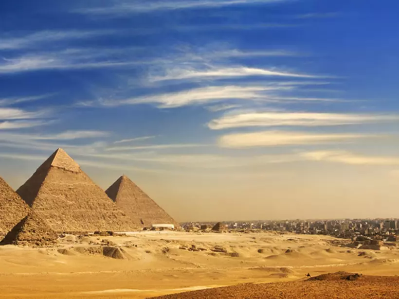 The pyramids and suburbs of Cairo