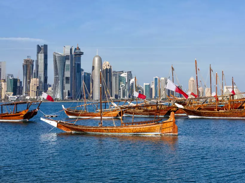 Dhows are a still a common sight on the waters of Doha.