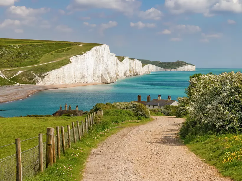 Reaching a height of 110 meters, The White Cliffs of Dover stretch for 13 kilometers