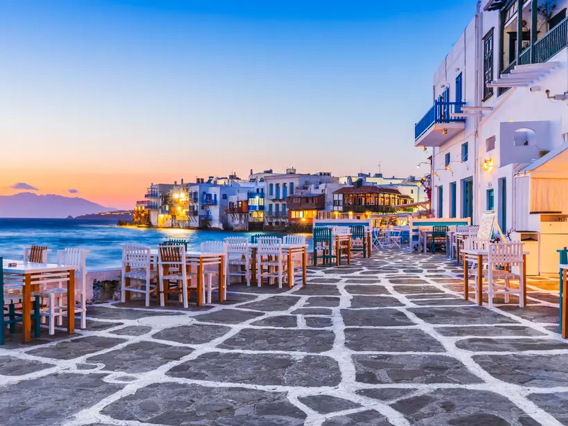 Part of the Cyclades group, Mykonos is renown for it's beach and nightlife.